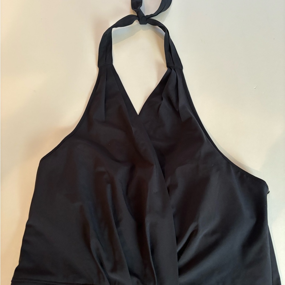 ATHLETA Sz 10 Black Halter Neck Dress - Picture 2 of 11
